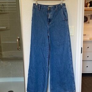 Madewell, amazing wide leg trouser jean. Size 25.